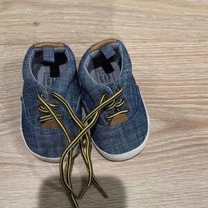 GAP Baby Denim Sneakers with Yellow Laces